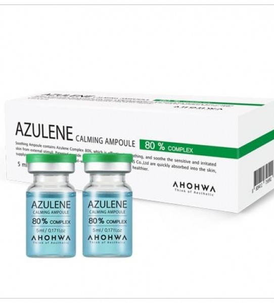 Tế Bào Gốc Hỗ Trợ Làm Dịu, Chăm Sóc Da Mụn, Phục Hồi Da - Ahohwa Azulene Calming Ampoule - Hộp 8 Lọ x 5ml