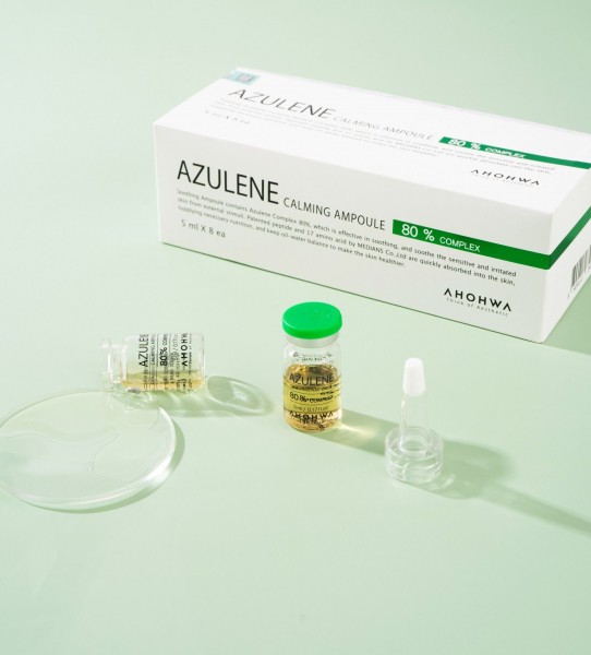 Tế Bào Gốc Hỗ Trợ Làm Dịu, Chăm Sóc Da Mụn, Phục Hồi Da - Ahohwa Azulene Calming Ampoule - Hộp 8 Lọ x 5ml