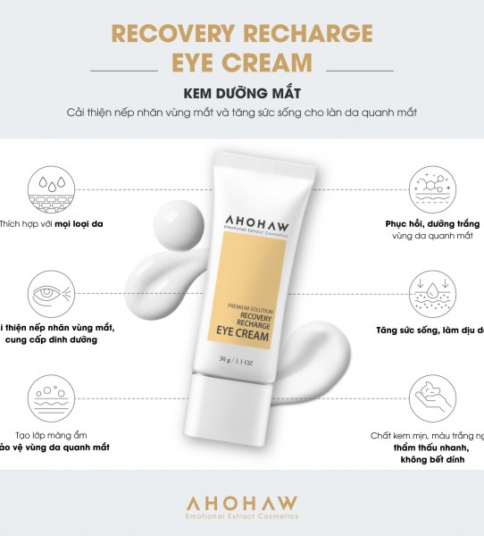 Kem Cấp Ẩm & Cải Thiện Nếp Nhăn Vùng Mắt - Ahohwa Recovery Recharge Eye Cream 30gr
