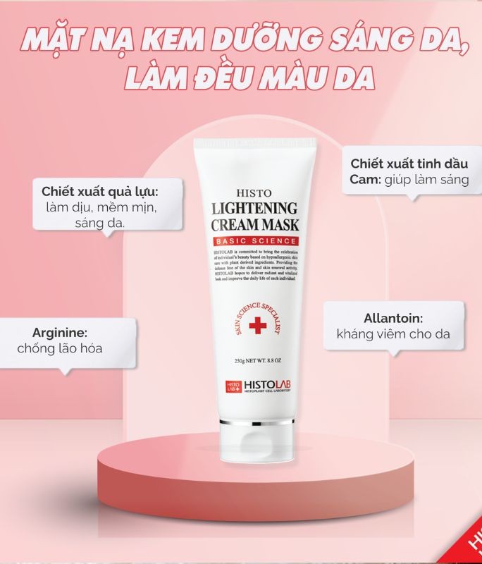 Mặt nạ kem sinh học dưỡng trắng da Histolab - Histo Lightening Cream Mask Basic Scien