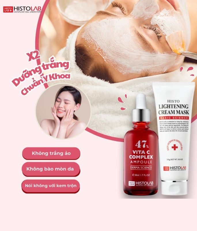 Tinh chất dưỡng trắng da, mờ thâm nám Histolab chính hãng - Serum Vita C Complex Ampoule 47%