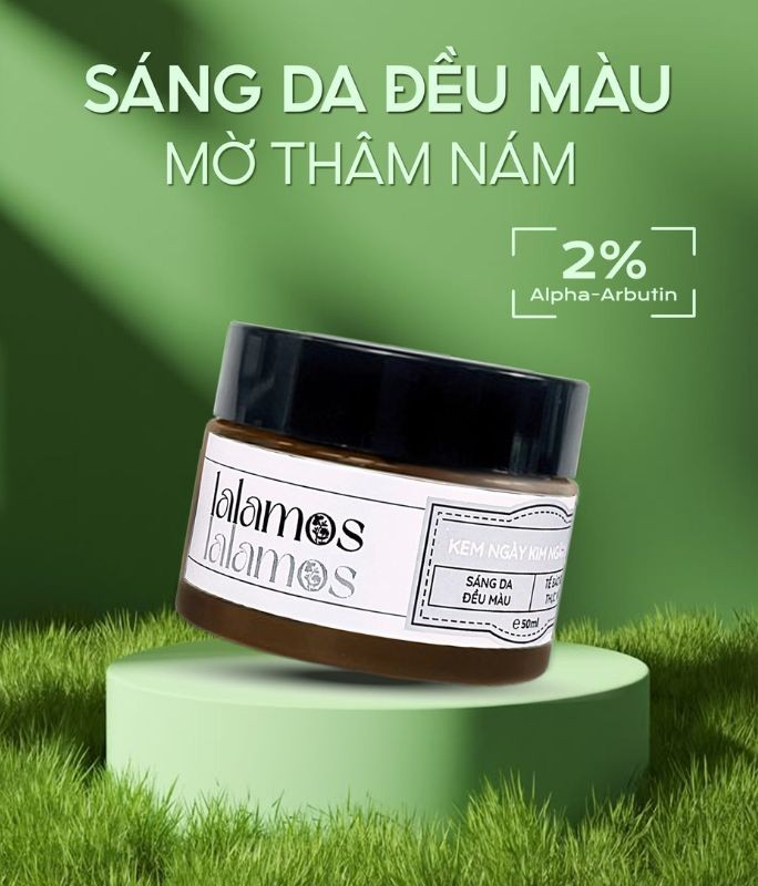 Bộ Kem ngày đêm Kim Ngân Hoa Lalamos dưỡng trắng, mờ thâm, cấp ẩm tối ưu và chống lão hóa