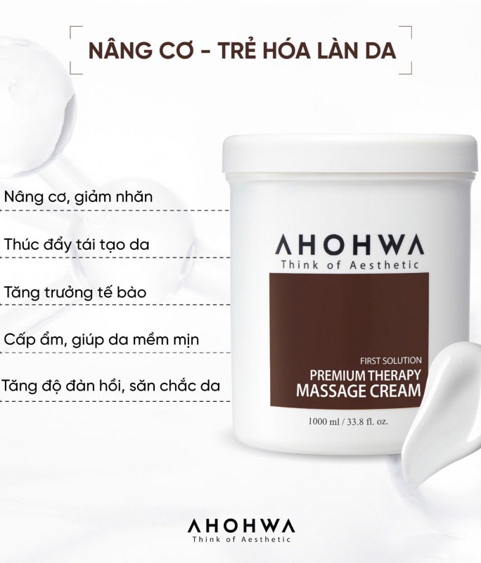 Kem Massage Nâng Cơ, Trẻ Hoá Ahohwa - Premium Therapy Massage Cream 1000ml
