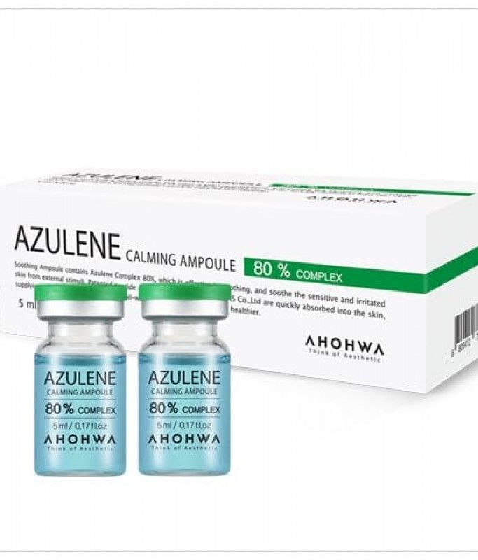 Tế Bào Gốc Hỗ Trợ Làm Dịu, Chăm Sóc Da Mụn, Phục Hồi Da - Ahohwa Azulene Calming Ampoule - Hộp 8 Lọ x 5ml