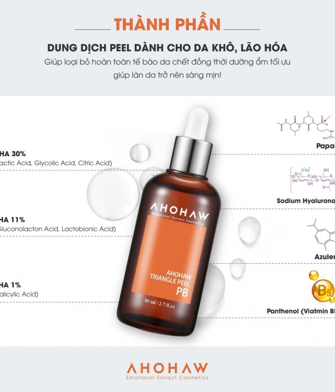 Peel Dành Cho Da Dầu Mụn - Ahohwa Triangle Peel PB 30ml