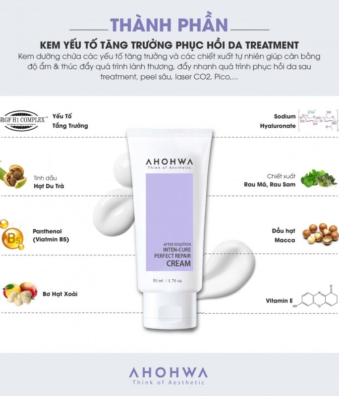 Kem Yếu Tố Tăng Trưởng Phục Hồi Da - Ahohwa Perfect Repair Cream 50ml
