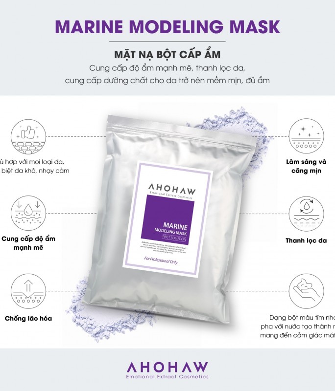 Mặt Nạ Bột Dẻo Cấp Ẩm - Ahohwa Marine Modeling Mask  1000gr