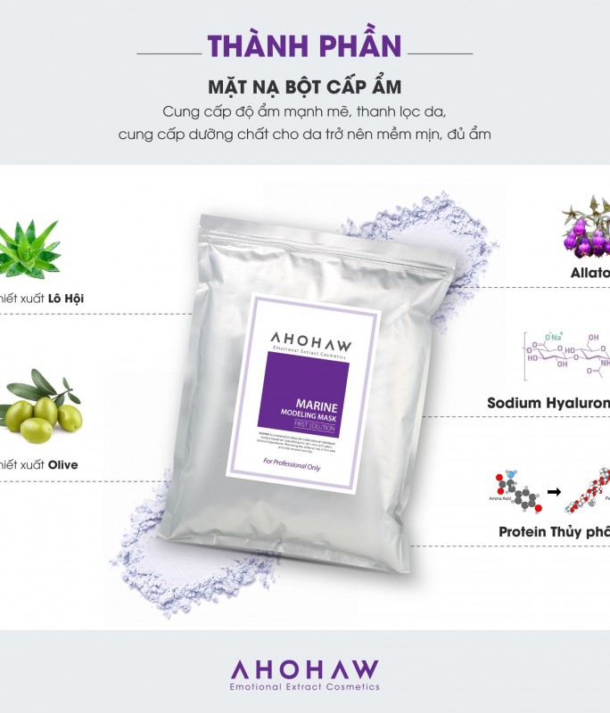 Mặt Nạ Bột Dẻo Cấp Ẩm - Ahohwa Marine Modeling Mask  1000gr
