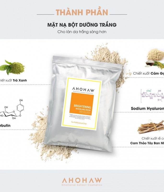 Mặt Nạ Bột Dẻo Dưỡng Trắng - Ahohwa Brightening Modeling Mask 1000gr