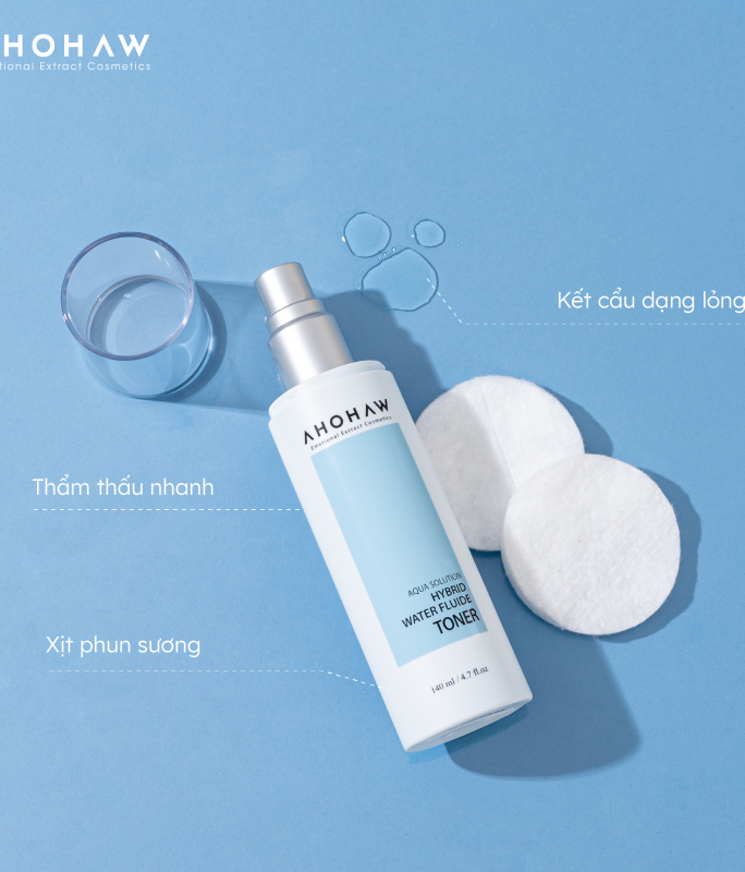 Toner Cân Bằng Da, Cấp Ẩm - Ahohwa Hybird Water Fluide Toner 140ml