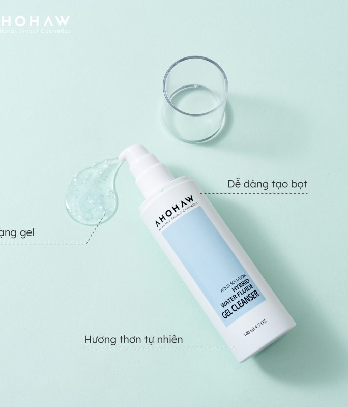 Sữa Rửa Mặt Dạng Gel Dành Cho Mọi Loại Da - Ahohwa Hybird Water Fluide Gel Cleanser 140ml