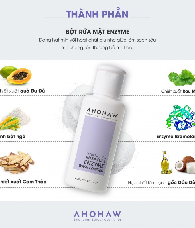 Bột Tẩy Da Chết Sinh Học Enzyme - Ahohwa Inten Cure Enzyme Wash Powder  50gr
