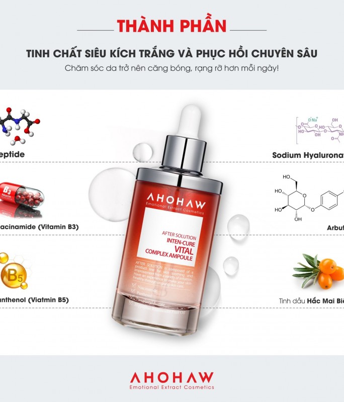 Tinh Chất Dưỡng Trắng, Mờ Thâm, Giảm Sắc Tố Sạm Màu - Ahohwa Inten Cure Vital Complex Ampoule 150ml