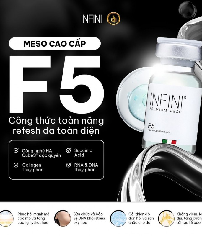 Cocktail giảm nhăn, tái tạo và trẻ hóa làn da sáng mịn Infini Premium Meso F5